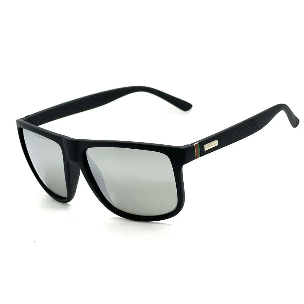 Polarized Sunglasses‎ Men Driving Fishing UV Protection Sport Silver Mirror Lens